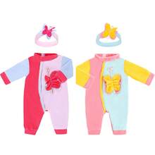 16-18 Inch Baby Doll Clothes, Pink & Blue Butterfly And Pink & Blue & Yellow Romper Outfits For Children's Dress Up Play, Holiday Gift (Doll Not Included) - Multicolor - View 5