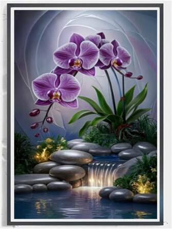 1pc Diamond Painting - Orchid In Void DIY 5D Full Drill Diamond Painting Kit, Adult Home Wall Decor Embroidery Mosaic Art Craft. Perfect Gift For Father's Day, Mother's Day, Valentine's Day, Frameless