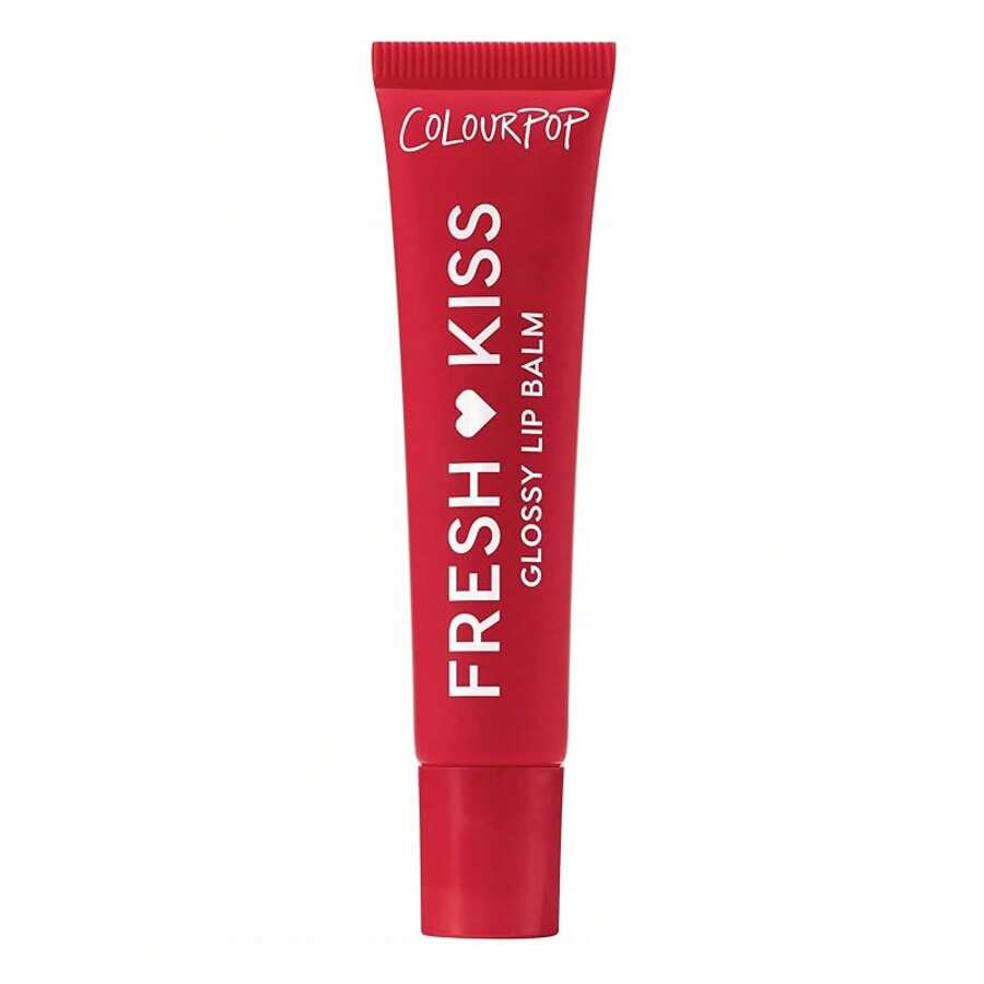 Bálsamo labial brillante Fresh Kiss de ColourPop - Cuidado labial hidratante enriquecido con péptidos, ácido hialurónico, manteca de karité y vitamina E para una fórmula ultra acolchada - Cherry Glaze (0,49 Oz)6hao