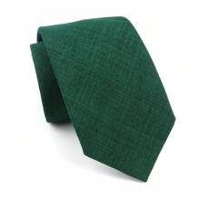 1pc Men's Fashionable Simple Style High Density Solid Color Polyester Necktie, Soft & Skin-Friendly, Suitable For Daily Work And Wedding Party Wearing Casual