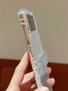 Funda de teléfono plegable con efecto de ondas de agua, 3D de lujo con strass en forma de mariposa y colgante de lazo, compatible con Samsung Galaxy Z Flip7 6 Z Flip 5 Z Flip 4 Z Flip 3, cubierta trasera protectora de PC duro transparente - Brillantina - Ver 8