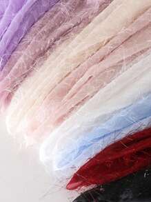 1 Stück Chiffon Blumenstrauß mit Quasten-Satinspitzenrand, florale DIY Bastelzubehör
