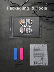 Bộ 10 móng giả acrylic hình hạnh nhân hiện đại màu nâu mắt mèo lấp lánh đen 3D trang trí mạ bạc kiểu Bohemian, móng giả acrylic phủ toàn bộ kiểu nàng tiên cá màu trắng mạ crôm hình bướm chữ thập kiểu Bắc Âu, bộ móng giả mùa hè, phù hợp cho phụ nữ và bé gái, móng tay thủ công cổ điển, bao gồm 1 dũa móng mini và 1 miếng dán, dụng cụ làm móng nghệ thuật. - Bạc - Xem 8