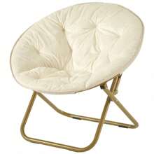 Boho Chic Floor Chair - Cowboy-Inspired Saucer Seat With Gold Frame For Dorm Rooms"