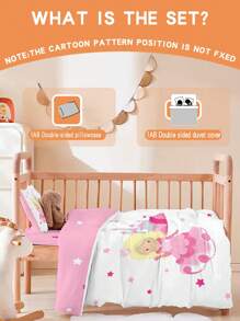 Princess Themed Polyester Bed Set For Kids - 2/1pc Cozy Duvet Cover & Pillowcase