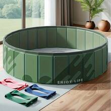 1pc Portable Non-Inflatable Easy Set-Up Swimming Pool, Outdoor Summer Courtyard Water Play Pool, Composite Board Round Family Relaxing Fun Pool, Ball Pit - Multicolor - View 5