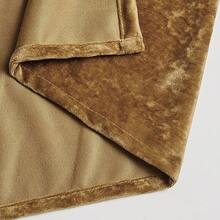 Distressed Velvet Shower Curtain Set, 13 Pieces Caramel Gold Including1 Piece 72"X72" Shower Curtain And 12 Pieces Silver Hooks - Gold - View 7