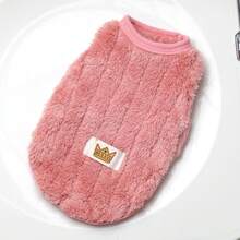 秋冬宠物毛绒背心，小型犬和猫咪服装，狗衣服和猫咪保暖背心 - 紅色 - 查看 6