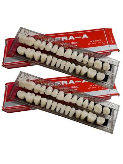 1pc Full Set Acrylic Resin Dentures, Synthetic Polymer Full Teeth, 23 Shades A2 Acrylic Teeth + Lower Dental Materials For Replacement, DIY Or Halloween Costume