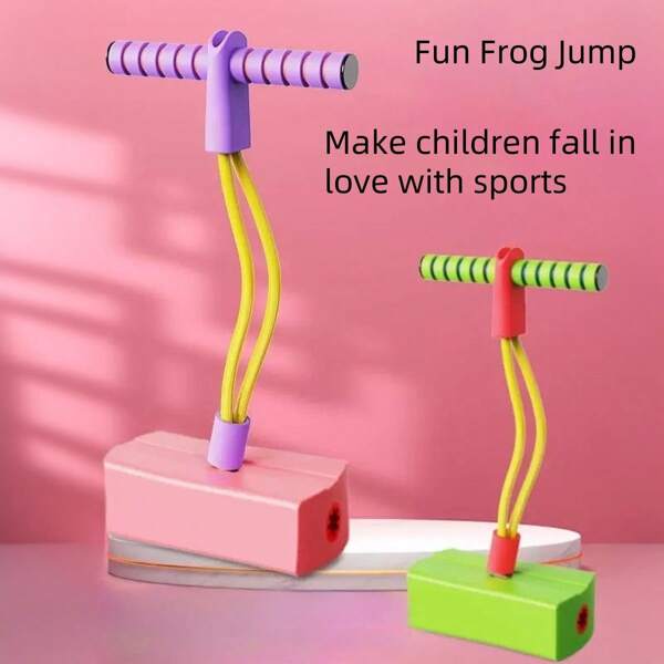 1 Stück Schaumstoff Frosch Hüpfspielzeug, Sprungstäbe mit Sensoren und Feder für die Entwicklung, Outdoor Spielzeug, Geschenk für Jungen und Mädchen ab 6 Jahren