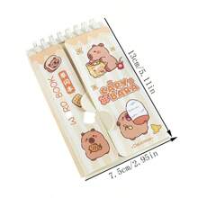 4pcs Capybara Word Notebook, Student Daily English Vocabulary Record Book, Thickened Portable Pocket Notebook, Account Book, Diary, Back To School Supplies