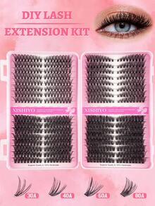 576+560 片睫毛簇，D 卷曲度，单根睫毛束 30D+40D+50D+60D+80D+100D 卷曲度 8-16 毫米，DIY 睫毛延长自然外观，超浓密，智能，超柔软，超轻，可重复使用单段假睫毛延长套件，适合初学者用于日常生活、婚礼、约会、派对、音乐节、万圣节使用睫毛簇、睫毛簇、单根睫毛、睫毛、假睫毛 - D - 查看 8
