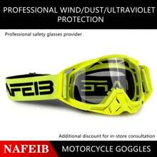 Gafas de motocross NAFEIB, gafas protectoras a prueba de viento para hombre de motocicleta, esquí, ciclismo, carreras y todoterreno con película desprendible