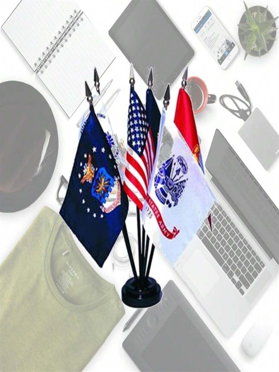 212 Main 324500 4 In. X 6 In. Miniature Armed Forces Flag Set - 彩色 - 查看 1