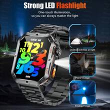 GUHUAVMI GUHUAVMI Ultra Large Capacity Battery Sport Smart Watch, 1000mAh Huge Battery, 2.01inch HD Full Screen Touch, Wireless Call/Dial, LED Flashlight, Clock, Music Control, Shutter Control, Fitness Tracker, Heart Rate/Sleep Monitoring, IP68 Waterproof Smartwatch For Men Women, Compatible With Android/IOS