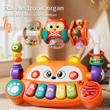 1pc Baby Fox Electronic Piano Toy, Multifunctional Early Education Intelligent Musical Toy, Suitable As Baby Gift (Color & Expression Pattern Random)