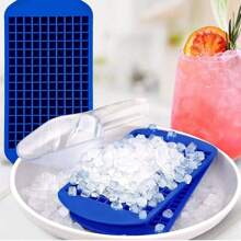 1pc/2pcs 160-Cavity 1*1cm Mini Square Silicone Ice Cube Trays, Reusable Flexible Ice Cube Molds, Unbreakable Ice Cube Making Tools For Whiskey, Milk, Juice, Chocolate And Other Beverages