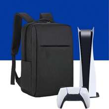 Rucsac pentru consolă de jocuri PS-5, husă de transport de protecție compatibilă cu consola Playstation 5, bază, laptop de 15,6", căști, controler PS-5, mai multe discuri de jocuri și accesorii pentru jocuri