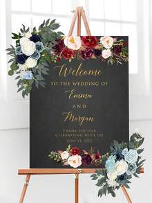 2件/套人造花帘 - 人造蓝白玫瑰仪式背景帘，适用于婚礼、生日庆典、开业典礼等场合，也可作为婚礼仪式指示牌装饰。广泛用于节日门廊拱门装饰。 - 藍色 - 查看 12