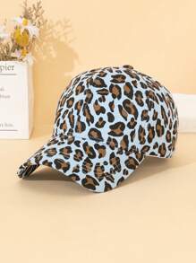 1 Pc Women Fashion Leopard Print Cute Decorative Baseball Cap, Multicolor, Suitable For All Seasons