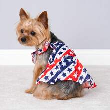 Fitwarm Dog Sunflower Dress, Dog Clothes Small Dogs Girl, Pet Apparel, White, Yellow, Red, Large - Patriotic - View 4