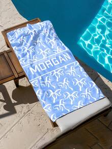 个性化儿童沙滩巾、儿童夏季生日礼物、夏日氛围、女孩海滩之旅、定制沙滩巾、游泳池、海滩装饰