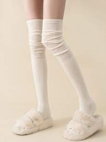 1/2/3 双装透气吸湿舒适甜美过膝袜，学院风，Y2K，保暖