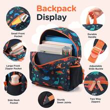 3pcs Kids Backpack Set For Girls School Bags Large Capacity Boys Printing School Backpack Set Rucksack Bagpack Kids Cute Book Bags, Casual Outings, Casual Student Bag - Black Dinosaur - View 2