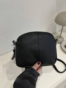 حقيبة هاتف كاجوال بلون واحد للنساء، حقيبة كتف على شكل صدفة كلاسيكية، حقيبة سفر صغيرة