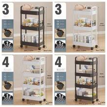 Xe đẩy lưu trữ 4 tầng với bánh xe xoay 360° - Kệ lưu trữ đa năng cho nhà bếp, phòng khách và phòng ngủ - Đựng đồ ăn nhẹ, sách và các vật dụng linh tinh - Chất liệu nhựa, tùy chọn màu đen và trắng, xe đẩy tiện ích thực tế - Nhiều màu - Xem 3