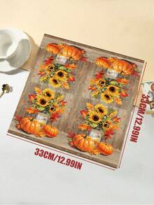 40 件 33*33 厘米/12.99*12.99 英寸感恩节主题一次性纸巾，适合感恩节派对和日常使用，增添节日气氛 - 棕色 - 查看 3