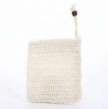 [ calientes]Bolsa de jabón de algodón y lino, red de espuma que se puede colgar, bolsa de jabón con vigas, bolsa de baño natural, red de espuma de sisal - albaricoque - Ver 10