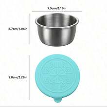 6 件/1 件 304 不锈钢沙拉酱容器，可爱迷你食品储存容器 - 免费、防漏、微波炉和冰箱友好 - 非常适合调味品、沙拉酱、番茄酱、酱油、蜂蜜 - 可重复使用的方形午餐盒和野餐必需品