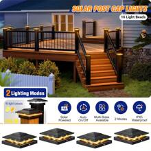 4/6pcs Solar Post Lights, Solar Outdoor Lights, Outdoor LED Solar Post Lamps, Post Cap Lights IP65 Waterproof, Outdoor Lights For 4x4 5x5 6x6 Wood/Vinyl Posts, Fence, Deck, Patio, Yard, Garden Decor, Porch Patio Stair, Decoration Street Light, Path