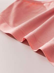 4件纯色女士三角裤字母松紧带可爱甜美开学学生装亲肤白内裤紫色短裤砖红色内裤舒适日常穿着优雅性感内衣度假基础款性感女士内裤 - 彩色 - 查看 5