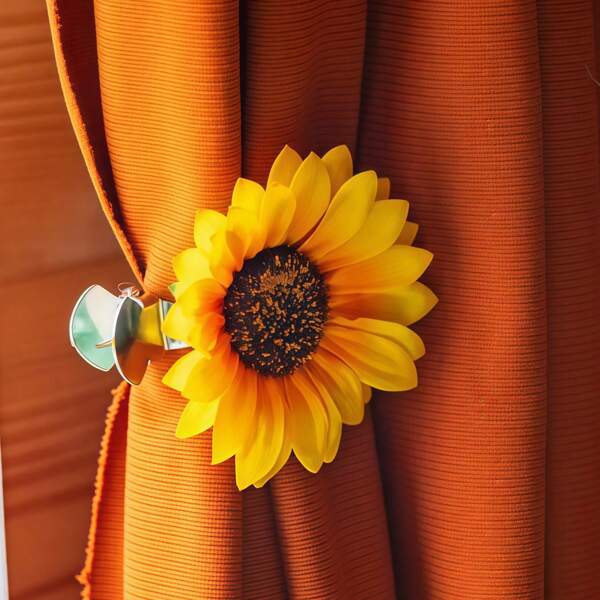 2pcs Sunflower Decorative Curtain Tie With Decorative Curtain Buckle Curtain Accessories Room Decor Home Decor Perfect For Halloween Season Decorations