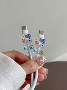 3pcs Charger Protector Case With Animal Shaped Design, Compatible With 20W Apple Fast Charger, UK Plug Cable Protector, Charger Accessories, Phone Accessories - Multicolor - View 4