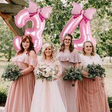 40 Inch Number 0-9 Balloon With Bow Pink Happy Birthday Jumbo Number Balloon For Daughter Birthday Decorations Party Supplies - Multicolor - View 7