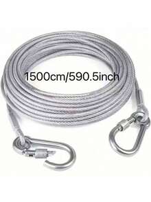 1pc 3 Meters/4.6m/9m/15m Stainless Steel Dog Leash, Anti-Bite Dog Traction Rope For Large/Medium/Small Dogs, Can Also Be Used As Outdoor Clothesline - Multicolor - View 8