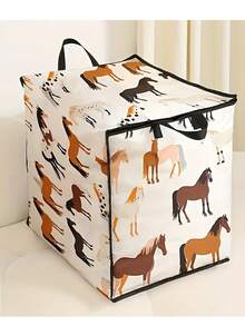 防水家用收纳大号拉链收纳袋，衣柜里的衣服/毯子/被子/枕头，带便携提手的布艺收纳袋