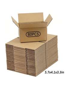 Hộp đựng đồ nhỏ, 5,7x3,3x4,1 inch, thành đơn, 32 lb/inch vuông, hộp đựng thư bằng bìa cứng gợn sóng màu nâu có nắp để đóng gói thư, hộp quà để gói quà, đồ dùng học tập, trở lại trường - màu nâu - Xem 21