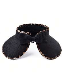 1Bohemian Style Women's Straw Woven Sun Hat, Foldable Summer Roll Up Open Top Hat, Can Be Packaged With Wide Edge Beach Flip Over Cap - Multicolor - View 4