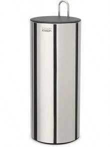 Joseph Joseph EasyStore Luxe Stainless Steel Concealed Toilet Paper Holder Stand Storage With Lid, Hods Up To 3 Rolls - Người giữ - Xem 3