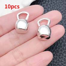 Juego de 10/32 piezas surtido de dijes de equipo de fitness de aleación con acabado plateado antiguo, adecuado para hacer collares, aretes, llaveros y accesorios de joyería DIY