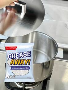 Poudre dégraissante de cuisine, agent de nettoyage. Éliminateur de graisse et de taches pour ustensiles de cuisine en acier inoxydable, articles ménagers