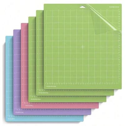 优质 6 件套 12x12 英寸雕刻机切割垫，具有 4 种粘度 - 高精度防滑垫，适用于激光雕刻、乙烯基切割和工艺品 - 耐用、自愈表面，保护工作台 - 网状粘合防滑切割垫，适用于工艺品、绗缝、缝纫、剪贴簿和所有艺术，非常适合 DIY 工艺品和纸雕，保护您的工作表面