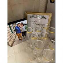 30 Plastic Classic Champagne Disposable Flutes For Parties Plastic Cups Wedding Party Toasting Cocktail Cups Bulk Party Pack Gold Rim 01 - 金邊 - 查看 5