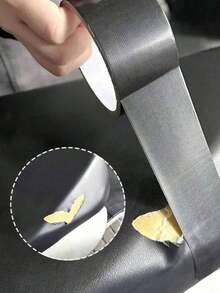 1 Roll 10M High Viscosity Black Cloth Duct Tape For Cushion Repair, Leather Seat/Sofa Leak Repair, Leather Wear-Resistant Repair Tape, Sofa Repair Patch, Motorcycle/Car Seat Self-Adhesive Leather Patch, Strong Adhesive Tape, Suitable For Hotel/Restaurant/Office/Commercial, Essential For Christmas - Black - View 4