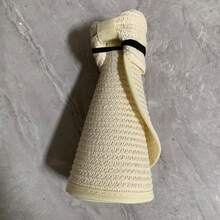 1 件可折叠夏季宽边帽，便携式户外防晒帽，蝴蝶结沙滩帽，包含保养说明（如果帽子在交付时出现略微扁平的情况）