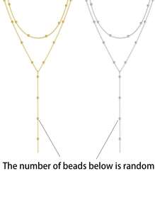 1pc/2pcs Women Stainless Steel Double Layer Pendant Necklace, Suitable For Everyday Wear